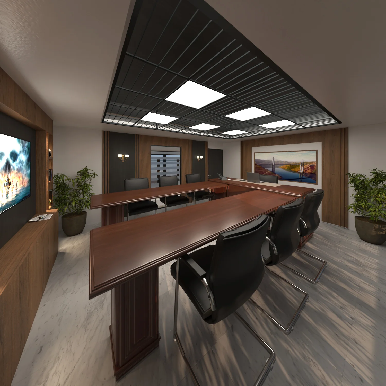 Executive meeting room interior visualization