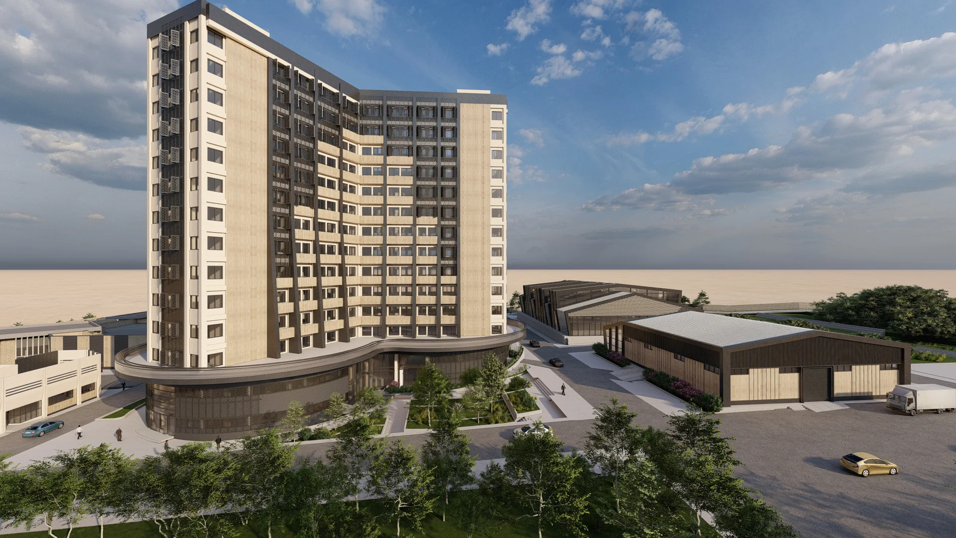 Large-scale mixed-use development visualization