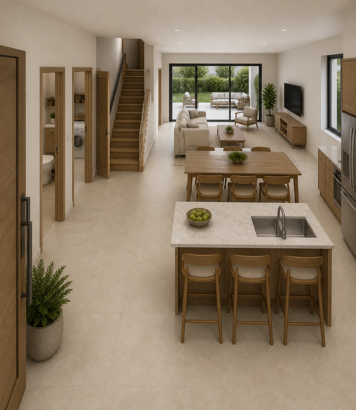 Villa Laar open-plan kitchen, dining and living space